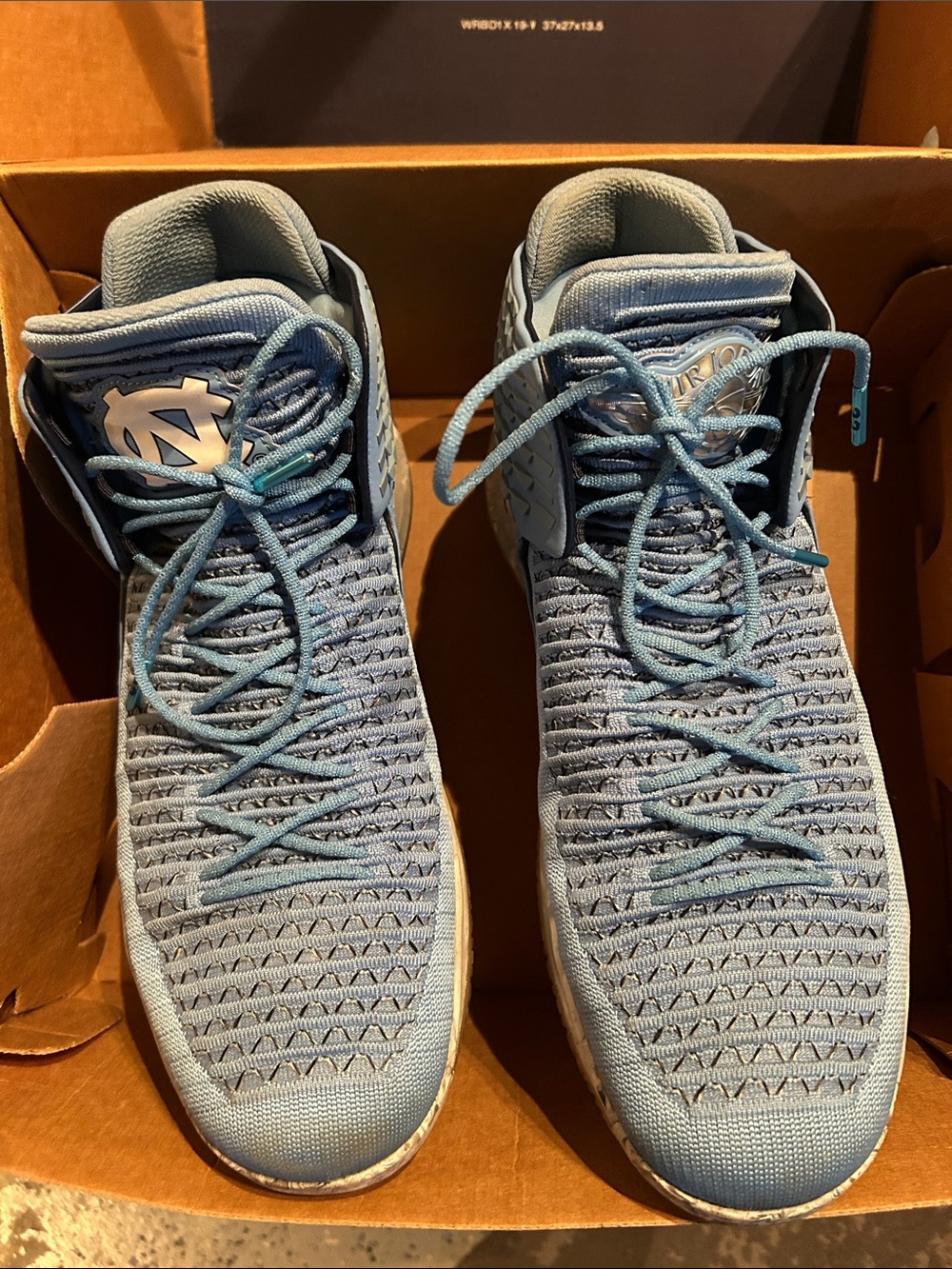 Jordan Men's Knit High-Top Sneakers in University Blue